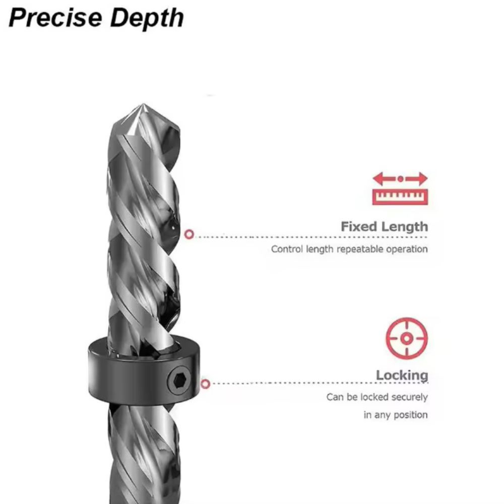 Adjustable Drill Stop Collar Metric Hole Guide Accessories Drill Stoper Collar  Woodworking