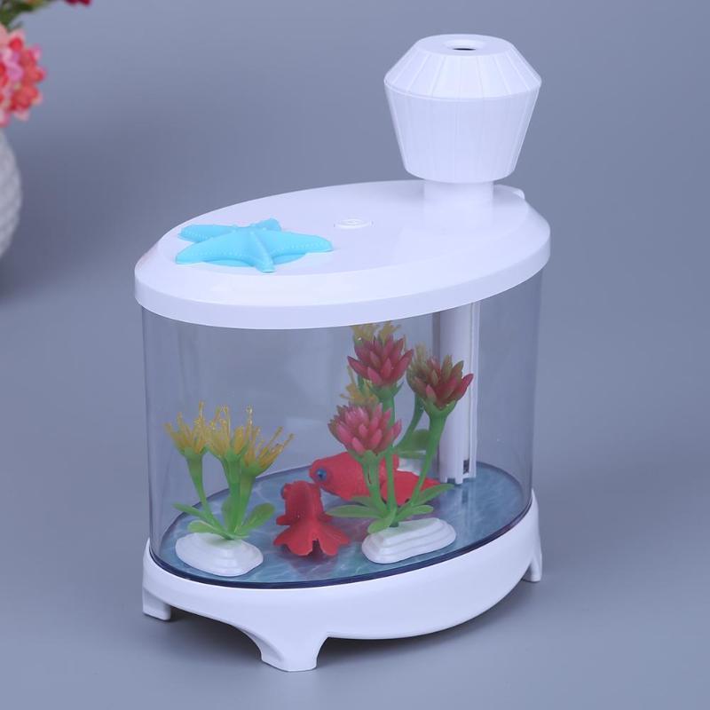 460ml Diffuser Air Humidifier USB Spray LED Night Light Fish Tank Decor
