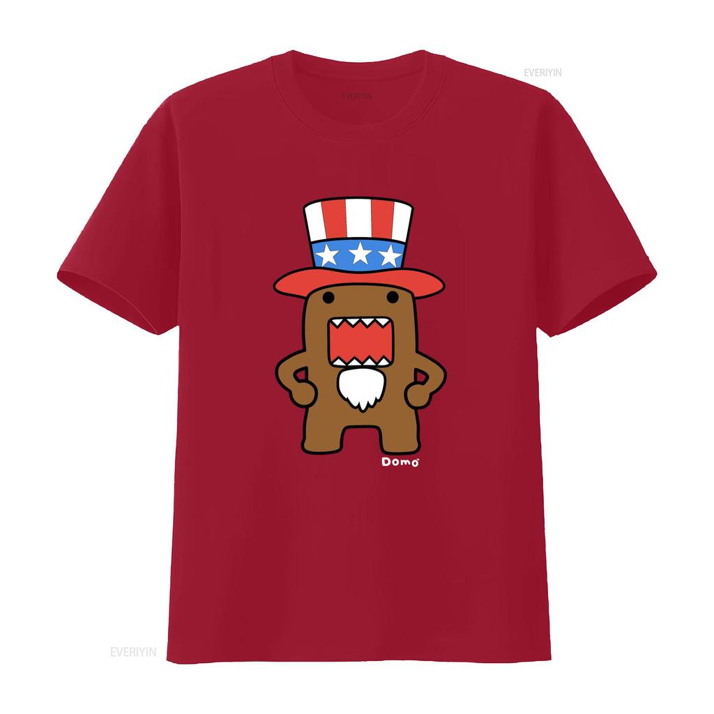 Domo Kun T-Shirt mit blauem Onkel Sam Amerikanischer Hut Design NHK Größe L 100% Baumwolle Neu Vintage Gewaschen Mode Mann