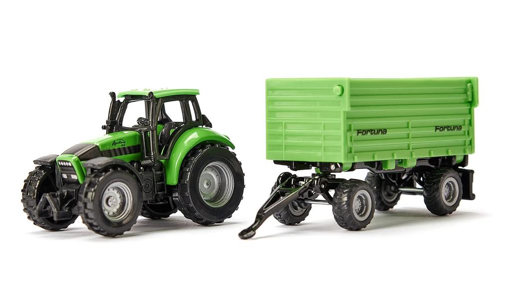 SIKU DEUTZ-FAHR Tractor with 4-wheel trailer for ages 3 and up SK1606