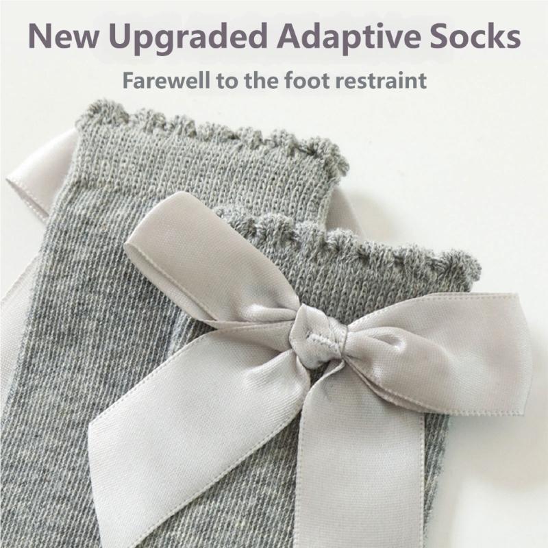 6 Pairs Long Boot Socks Leg Warmer Stockings Calf Socks for Baby Kids Bowknot Design Over Knee Stockings Child Socks