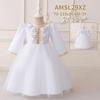 2025 Girls' Evening Mesh Princess Dress with Embroidery and Pleated Puffy Skirt for Flower Girls and Holidays