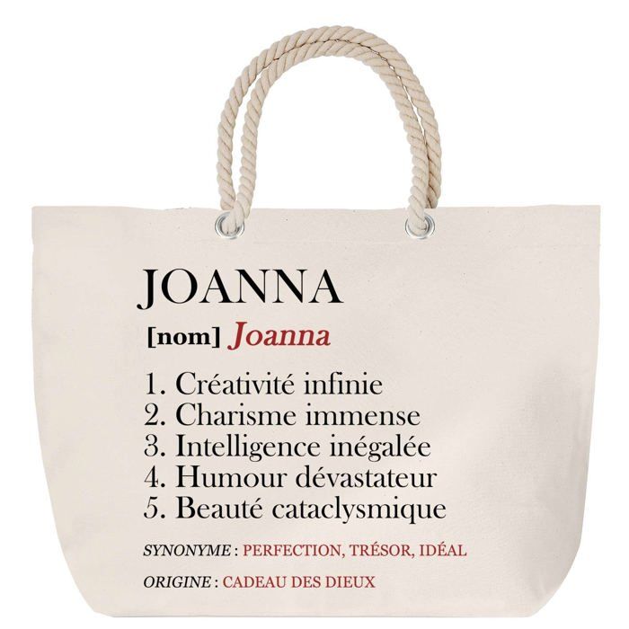 Sac de plage - PLANETEE - Joanna - Grand format - Anse corde solide - Personnalisé