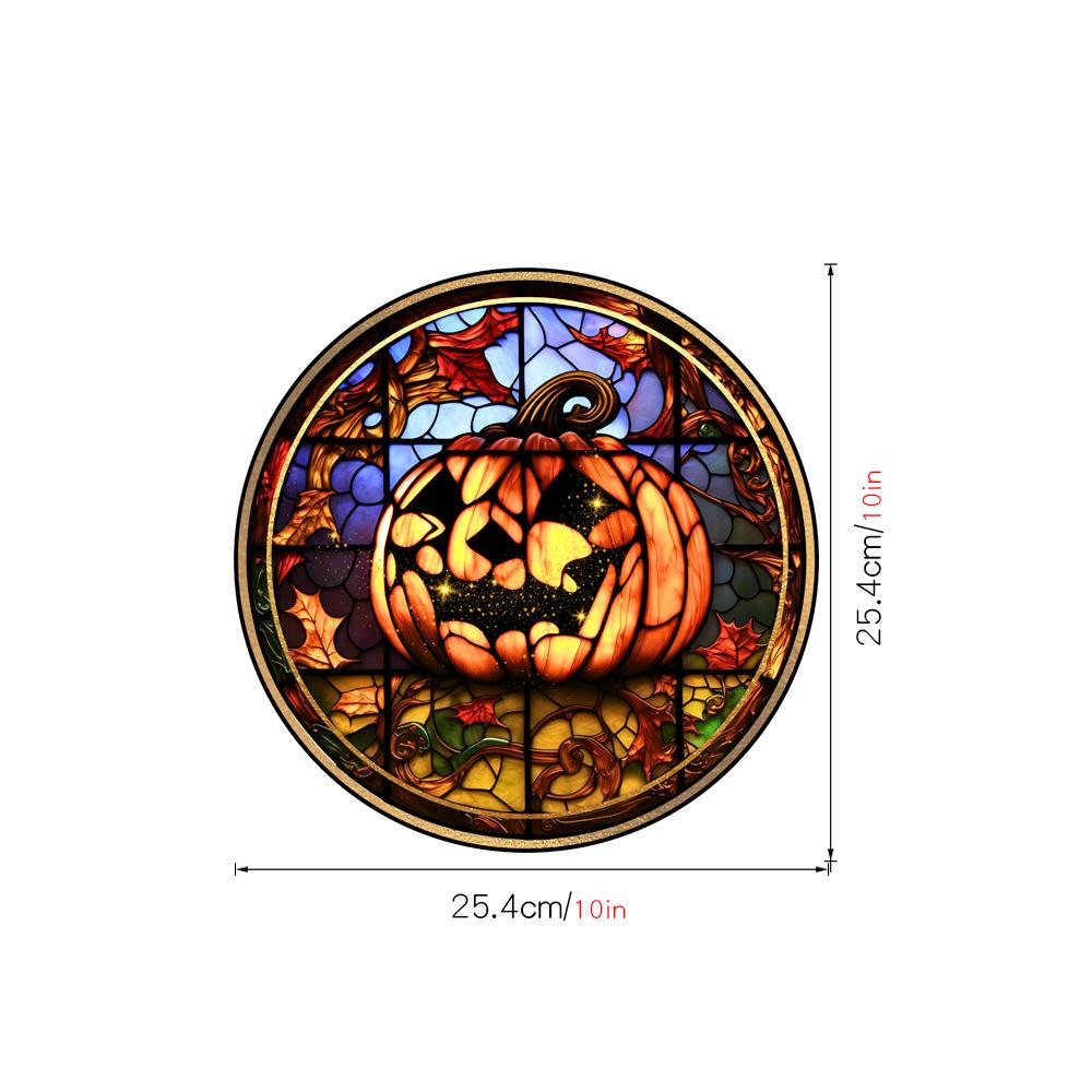 New Halloween Colorful Horror Castle Cat Static PVC Window Glass Stickers Decorations Removable Party Garden Home Decoration