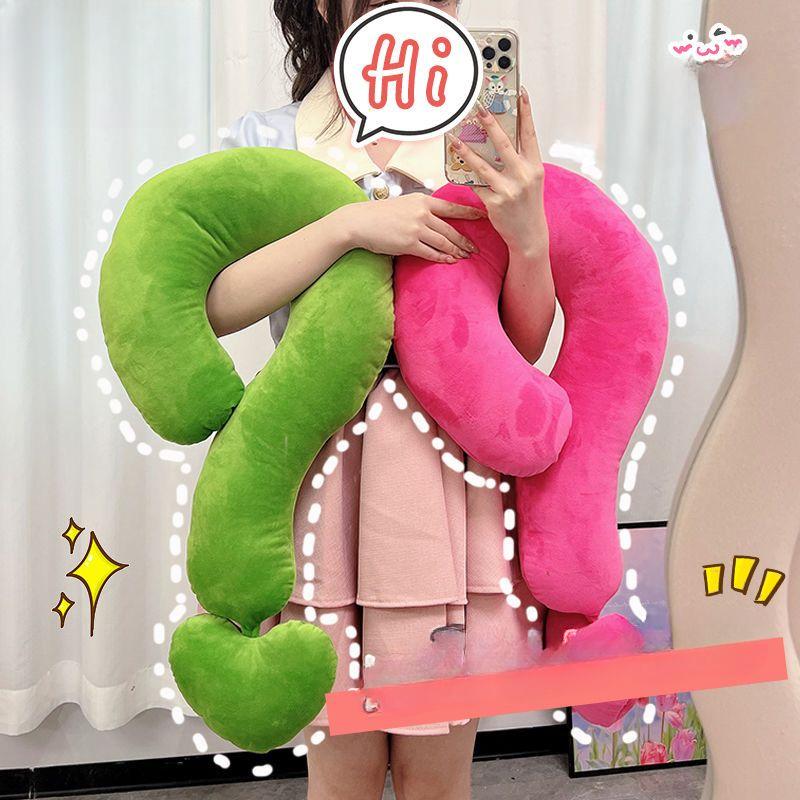 1 Stück U-förmiges Kissen, Kreatives Kissen, Bürokissen, Lustiges Nickerchenkissen, Kissen, Auto-Kopfstütze, Schlafhilfe, Fragezeichen-Nackenkissen