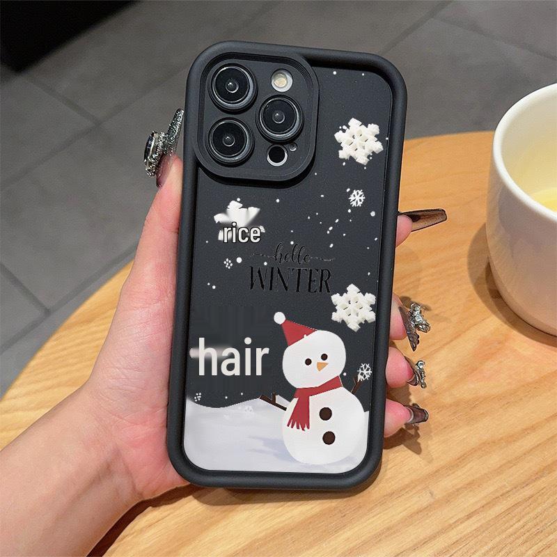 Christmas Snowman Phone Case for iPhone 12-16 Pro Max, Cute Festive Design