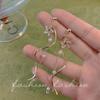 Fashion Exquisite Shining Zircon Star Drop Earrings For Women Gold Color Spiral Long Tassel Pearl Chain Earrings Wedding Jewelry
