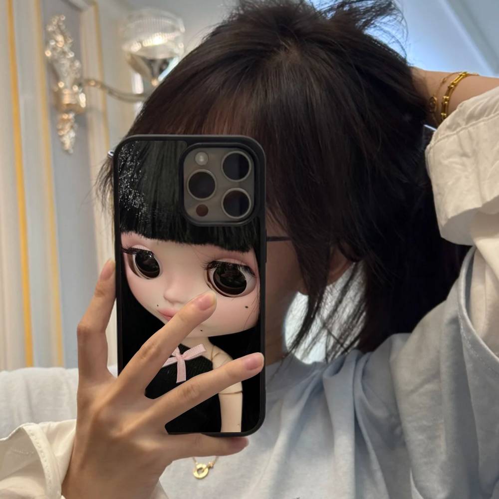 Dark Cute Girl Doll  Hard Plastic Phone Case For Iphone 17 Air 16 15 14 13 12 11Pro Max PC TPU Cover