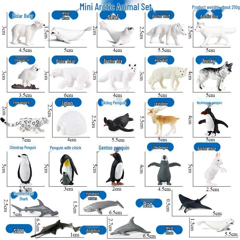Realistic Arctic Animal Toy Set - Polar Figure Birthday Gift & Cake Decoration