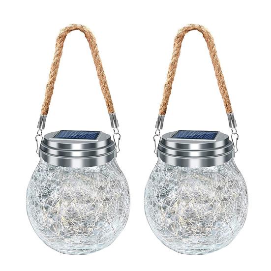 Solar Lantern Lights Waterproof Flickering Flame Garden Light Decorative Solar Hanging Lantern with 2 Modes for Yard Patio Decor