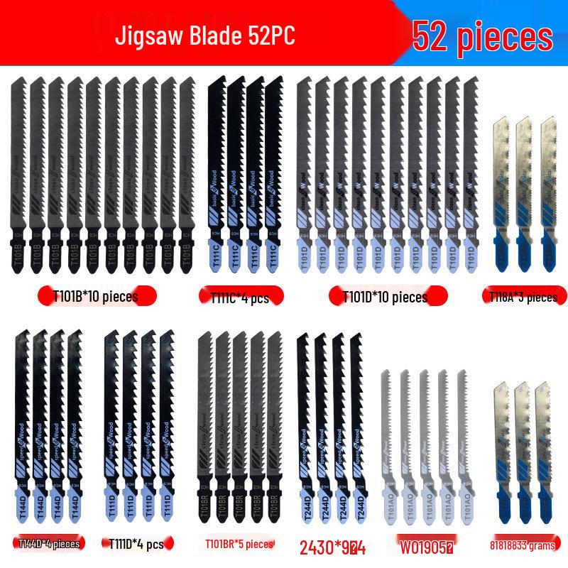 Extra Long Jigsaw Blade T244D - Fine/Coarse Teeth, Anti-Chip, for Wood, Metal, Plastic, Iron, Aluminum