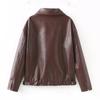 Spice Girl PU Lederjacke Damen Frühling New American Retro Loose Revers Casual Zipper Cardigan Mantel