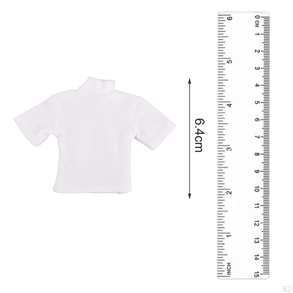 1/12 Men T Shirt Miniature Outfits Loose Short Sleeves, Mini Clothing, Handmade Doll Clothes for 6in