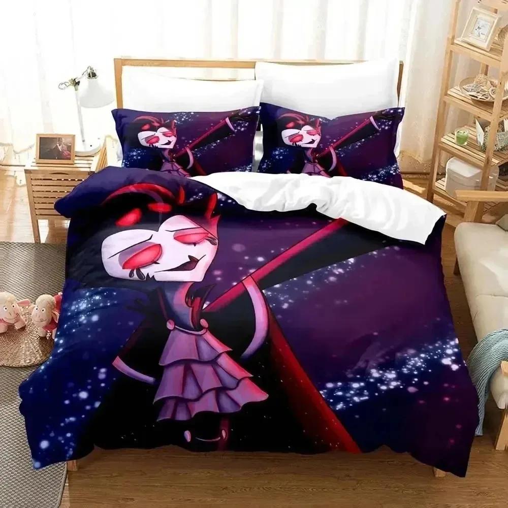 Anime Hazbin Stolas Hotel Bedding Set Duvet Cover Bed Pillowcase Comforter King Queen Size Quilt Cover Set For Boys Adult