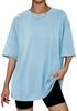 Women's loose casual large size solid color new t-shirt round neck short sleeve women's top