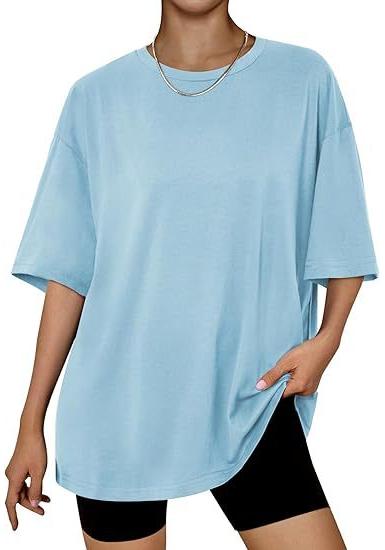 Women's loose casual large size solid color new t-shirt round neck short sleeve women's top