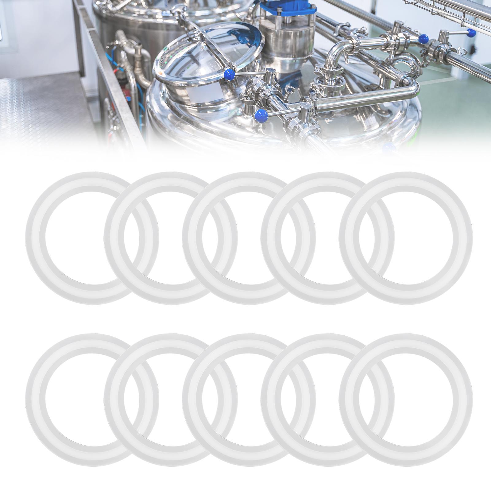 

Tri Clover O Rings,10 pcs Silicone Sanitary Standard Tri Clamp Gaskets Kit,Made in silicone,Resistant to acids and alkalis 1 1/2 inch