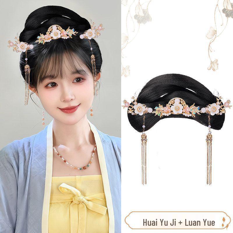 Ming Dynasty Hanfu Clip-in Hair Bun: Silk Wig for Ancient Costume Hairstyles
