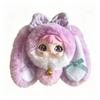 Soft Fluffy Long Eared Bunny Plush Toy Kawaii Face Bow Bell Perfect For Kids Gift Collection Desktop Decor