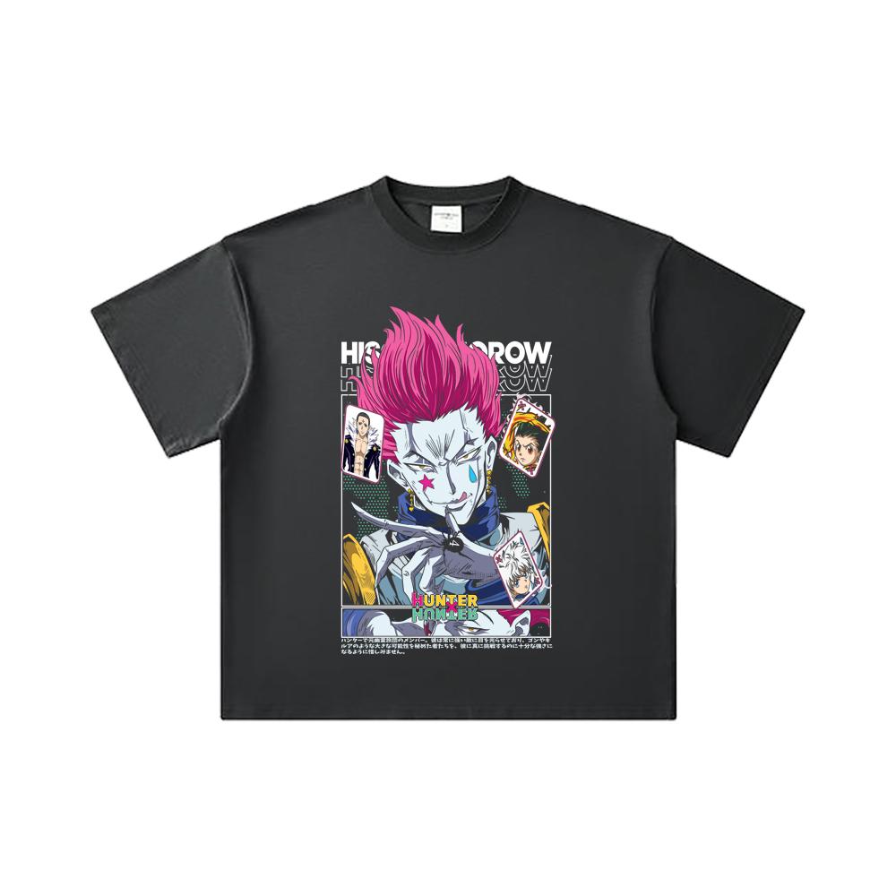 260 GSM Double Yarn 32 Count 100% Cotton HXH V3 Hisoka Print Unisex Heavy Cotton T Shirt