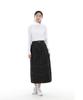 Seinteukeulu Wide Dome Half-Band Long Skirt Wdh-1303 Black Denim Brs