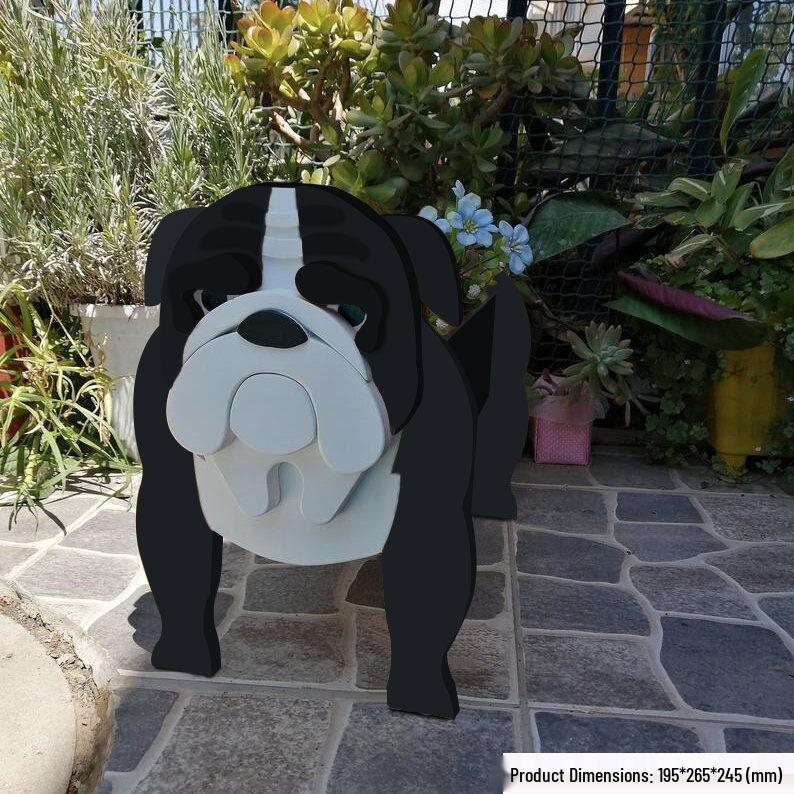 Garden Art Dog and Cat Flower Pot Set