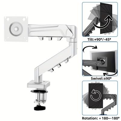 Adjustable Single Monitor Arm For 13-32" Screen Single Monitor Bracket Full Motion Swivel Desktop Monitor Stand for Home Office