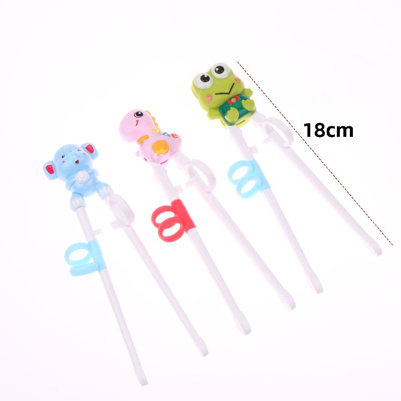 1 Pair Baby Safty Learning Chopsticks Cartoon Animal Head Children Eating Training Chopsticks Reusable Tableware