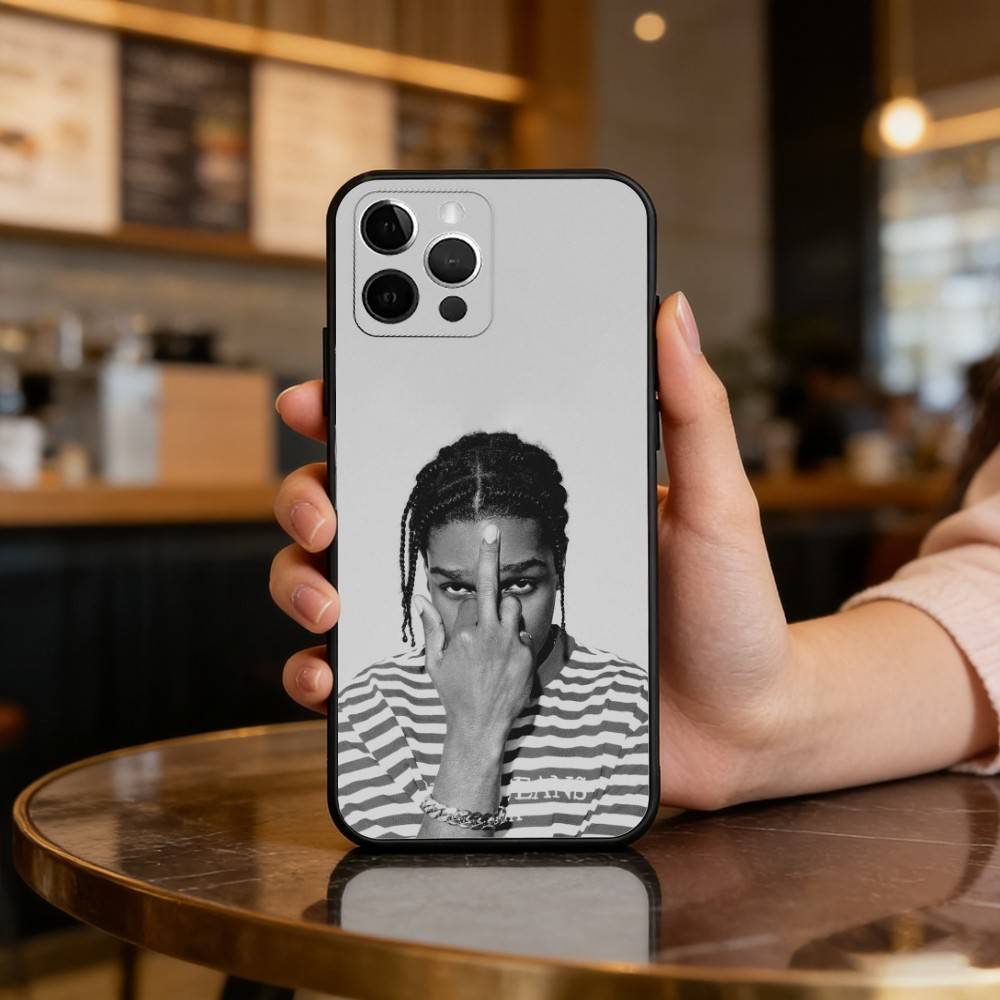 P-Papper A-ASAP Rocky Phone Case For iPhone 17,16,15,14,13,12,11 Plus,Pro Max,Soft Silicone Black Cover