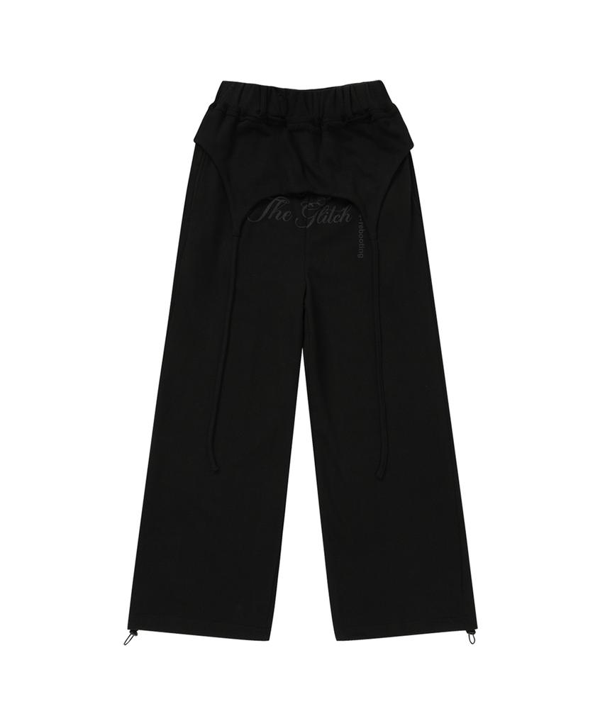 Gillaakaibeu Overlap Script Sweatpants_Black
