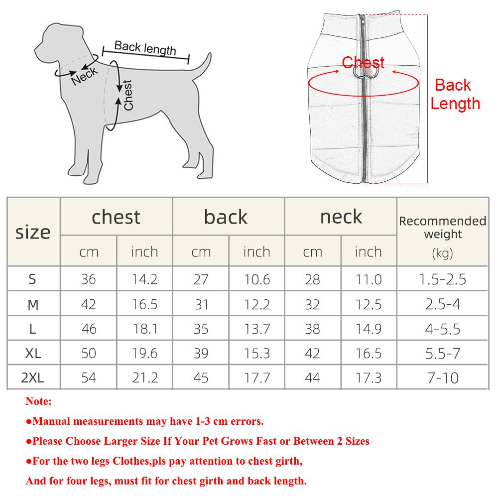 Winter Dog Jacket Waterproof Warm Small Dogs Cats Puppy Clothes With D-ring Zipper Outfits For Schnauzer Chihuahua