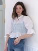 FABRICSEOUL Tweed Ribbon Blouse_Blue