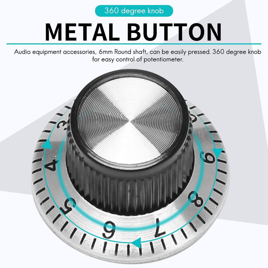 Fresh 4 X Potentiometer Pot Metal Knob With 0-9 Turntable For 6Mm Shaft Knob