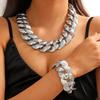 Necklace and Bracelet Set Hip-hop Aluminum Chain Acrylic Necklace Unique and Fashionable Accessories