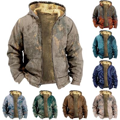 Personalisierter Freizeitdruck für Herren mit langen Ärmeln und Reißverschluss, dicker Baumwollanzug für den Winter