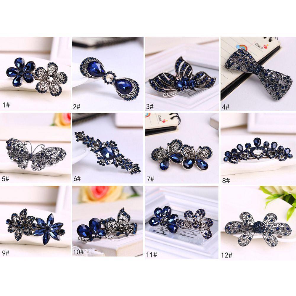 Fashion Women Metal Rhinestone Flowers Hairpin Butterfly Hair Clip Bow Knot Barrette
