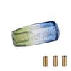 ADPOW Universal Crystal Shift Knob Bubble Octagon 100mm Sparkly Clear Bubble with 3 Adapters Blue + White + Green