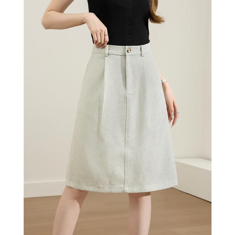 TERRE BLEUE A-Line Mid-Length Skirt L