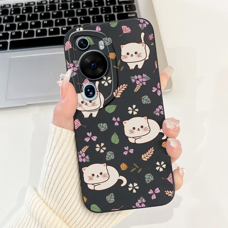 For Huawei P60 Art P60 Pro HuaweiP60 Case Cover Soft Silicone TPU Flower Butterfly Girly Fashion Painting Bumper Fundas
