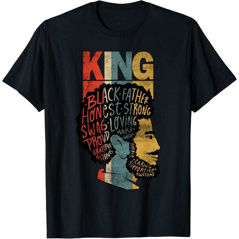 Black King African American Father s Day Melanin African Dad Unisex T-shirt S