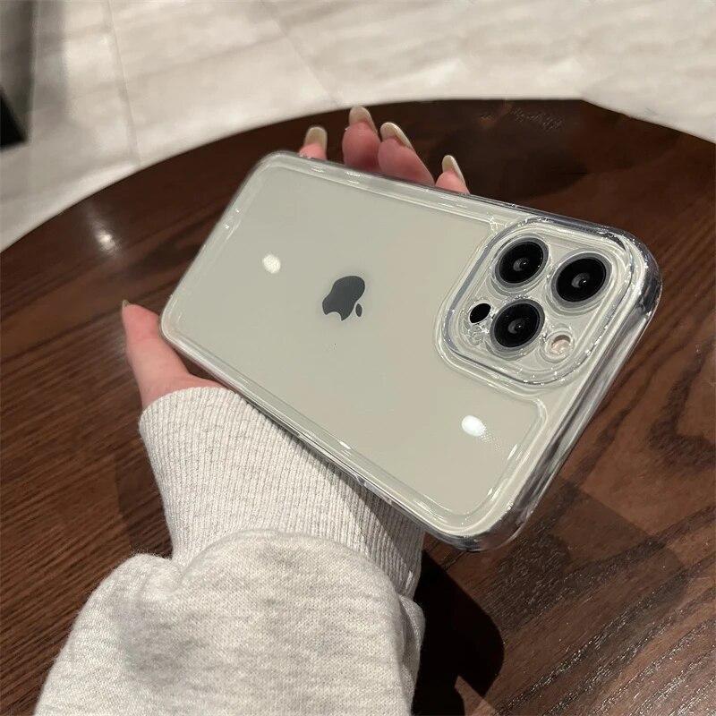 Anti-Knock Transparent Case for iPhone 15 14 Pro Max 13 12 11 X Xs Max XR 7 8 Plus SE 2020 2022 SE2 SE3 Soft Clear TPU Phone Back Cover Cases