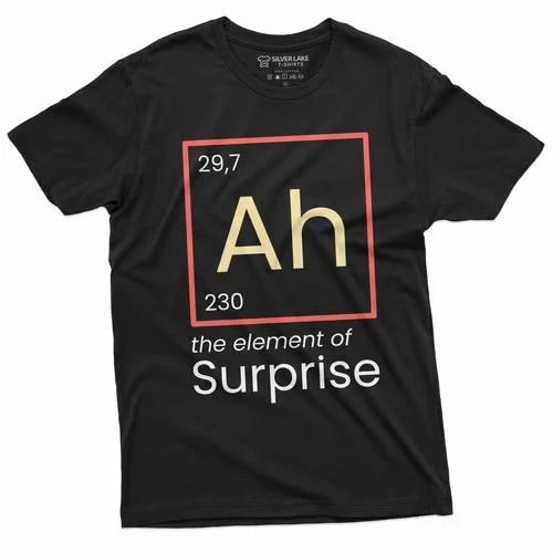 Funny Ah The Element of Surprise T-shirt Chemistry Chemist Periodic Table tee XL