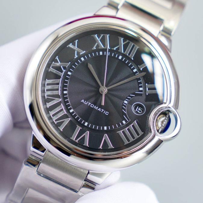 

Роскошные автоматические механические синие часы 904L из нержавеющей стали воздушный шар сапфировая кожа черный синий