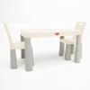Children's Table + Chairs Plastic - Grey-Beige