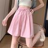 Women's High Waist Ice Silk Wide-Leg Shorts - Summer Casual, Slimming, Loose Fit, Mid-Length