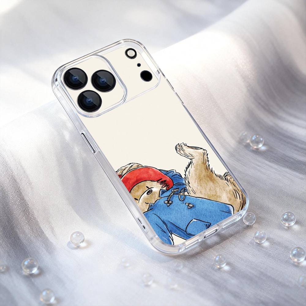 P-PaddingtonS Bear Cute Transport Phone Case For iPhone 17,16,15,14,13,12,11,Pro,XS,Max,XR,Plus,E,SE4,Mini Shockproof Soft Cover
