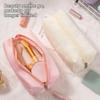 Minimalist Plaid Makeup Bag Zipper Closure Travel Toiletry Bag Cosmetic Bag  Students