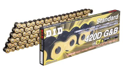 D.I.D 420D-100RB Motorcycle Chain with Clip Joint, Gold and Black