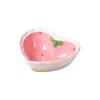 Heat Resistant Ceramic Bowl Plate Strawberry Pattern Heart Shape Tableware for Children Adult Home Kitchens Dinnerware