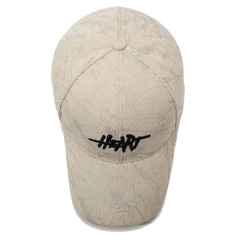 Embroidered Letter Baseball Cap Women Winter Cap Men Corduroy Sun Hat